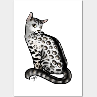 Cat - Bengal Cat - Snow Posters and Art